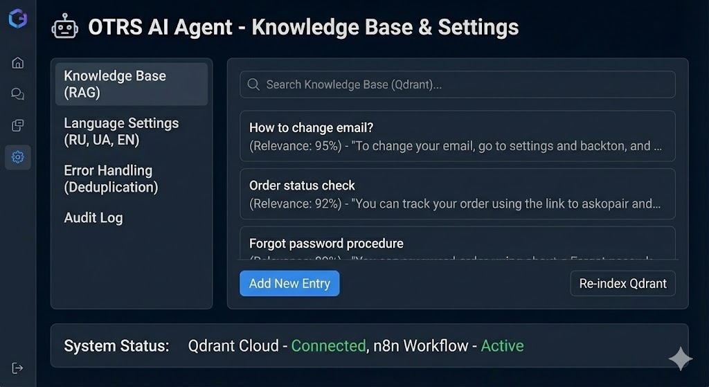 OTRS AI Agent knowledge base management